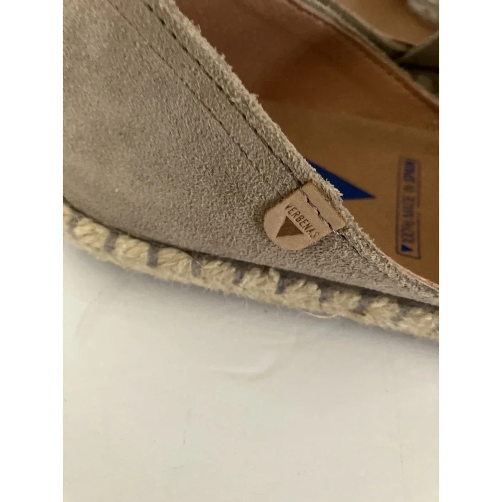 Verbenas Shoes Sz 6.5 Carmen Tan‎ Suede Leather Espadrilles Flats